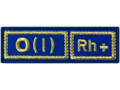 Шеврон O(I) Rh- группа крови на синем (МЧС)