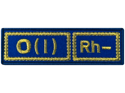 Шеврон O(I) Rh- группа крови на синем (МЧС)
