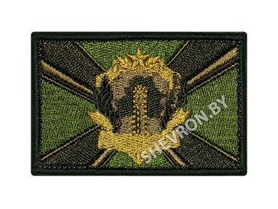 Шеврон флаг Пограничная служка 80 х 50 мм олива