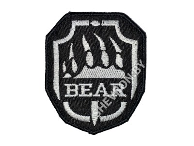 Шеврон  Bear черно-белый