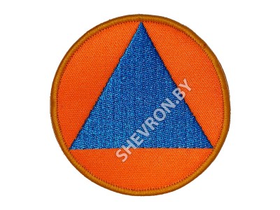 Вышитый шеврон синий треугольник в оранжевом круге купить