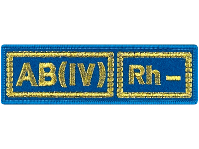 Шеврон AB(IV) Rh- группа крови на голубом