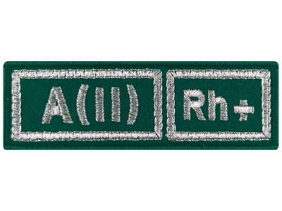 Шеврон A(II) Rh- группа крови ПВ серебро