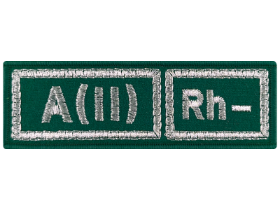 Шеврон A(II) Rh- группа крови ПВ серебро