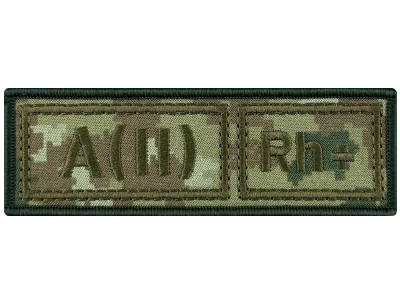 Полоска группа крови ПС AB(IV) Rh+ на цифре тактика.