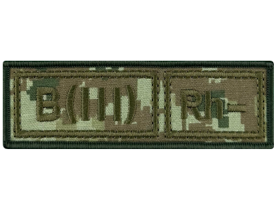 Полоска группа крови ПС AB(IV) Rh+ на цифре тактика.