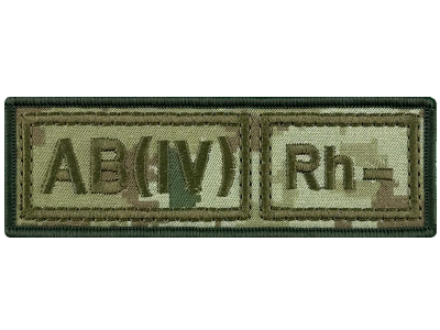 Полоска группа крови ПС AB(IV) Rh+ на цифре тактика.