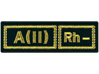 Шеврон A(II) Rh- группа крови вышитый